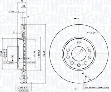 Magneti Marelli 360406070301 - Тормозной диск avtokuzovplus.com.ua