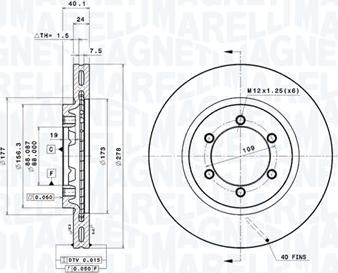 Magneti Marelli 360406071301 - Гальмівний диск autocars.com.ua