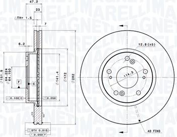 Magneti Marelli 360406072301 - Тормозной диск autodnr.net