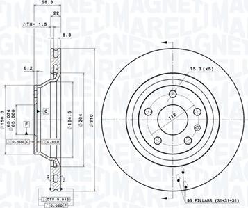 Magneti Marelli 360406075101 - Тормозной диск autodnr.net