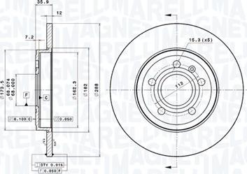 Magneti Marelli 360406075301 - Тормозной диск autodnr.net