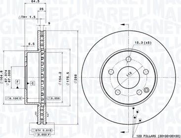 Magneti Marelli 360406076800 - Гальмівний диск autocars.com.ua