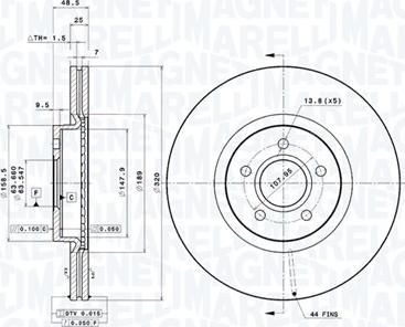 Magneti Marelli 360406077900 - Тормозной диск autodnr.net