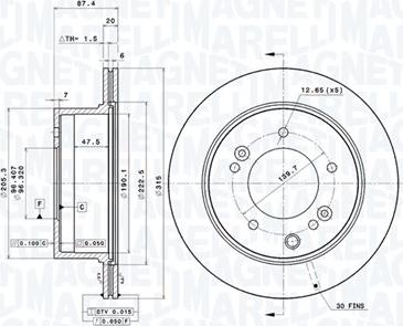 Magneti Marelli 360406078301 - Тормозной диск autodnr.net