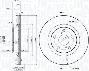 Magneti Marelli 360406078801 - Тормозной диск avtokuzovplus.com.ua