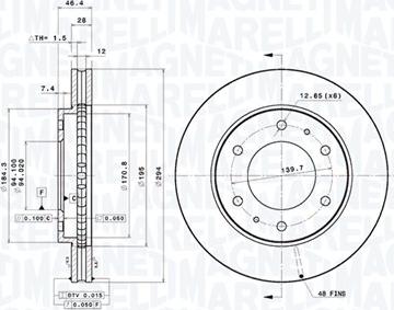 Magneti Marelli 360406079501 - Тормозной диск autodnr.net