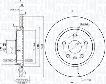 Magneti Marelli 360406080901 - Гальмівний диск autocars.com.ua