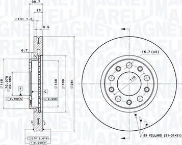 Magneti Marelli 360406081301 - Тормозной диск autodnr.net