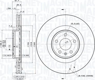 Magneti Marelli 360406081601 - Тормозной диск autodnr.net