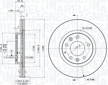 Magneti Marelli 360406081801 - Тормозной диск avtokuzovplus.com.ua