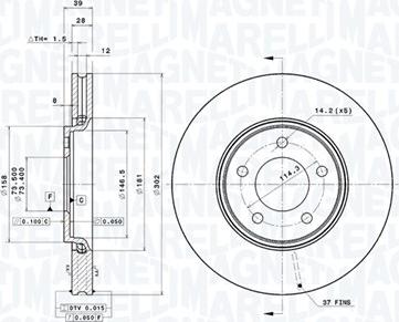 Magneti Marelli 360406087401 - Тормозной диск autodnr.net