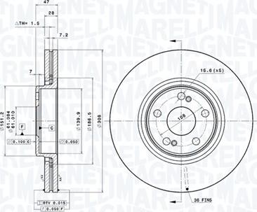 Magneti Marelli 360406088901 - Тормозной диск autodnr.net