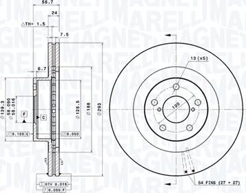 Magneti Marelli 360406099201 - Тормозной диск avtokuzovplus.com.ua