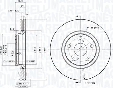 Magneti Marelli 360406109001 - Тормозной диск autodnr.net