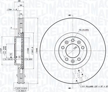 Magneti Marelli 360406109901 - Тормозной диск autodnr.net