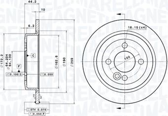 Magneti Marelli 360406110901 - Тормозной диск autodnr.net