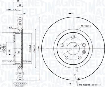 Magneti Marelli 360406111101 - Тормозной диск avtokuzovplus.com.ua