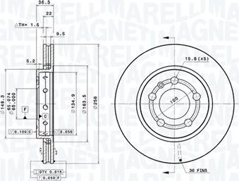 Magneti Marelli 360406111401 - Тормозной диск autodnr.net