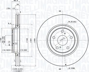 Magneti Marelli 360406111701 - Тормозной диск avtokuzovplus.com.ua