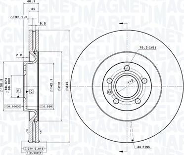 Magneti Marelli 360406113501 - Тормозной диск autodnr.net