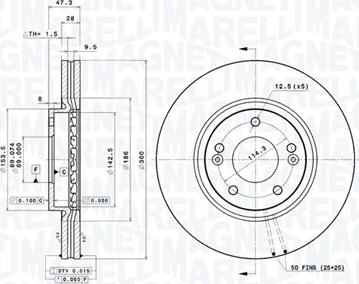 Magneti Marelli 360406115301 - Тормозной диск autodnr.net