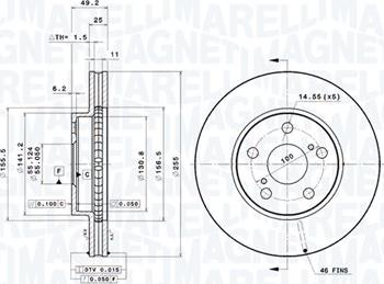 Magneti Marelli 360406115501 - Тормозной диск autodnr.net