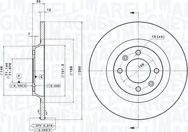 Magneti Marelli 360406116201 - Гальмівний диск autocars.com.ua