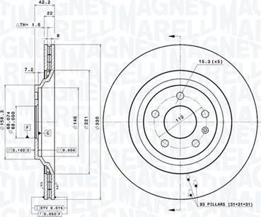 Magneti Marelli 360406116701 - Тормозной диск autodnr.net