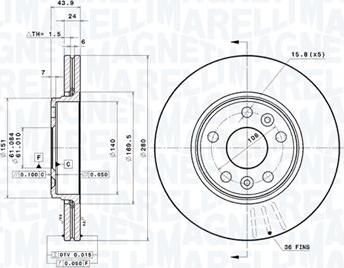 Magneti Marelli 360406119201 - Тормозной диск autodnr.net