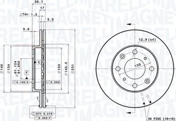 Magneti Marelli 360406119500 - Гальмівний диск autocars.com.ua