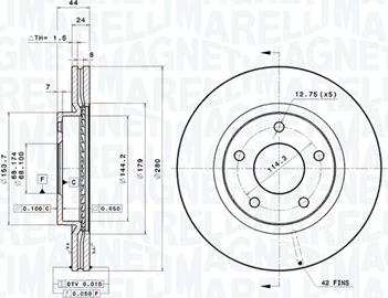 Magneti Marelli 360406120801 - Тормозной диск autodnr.net