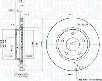 Magneti Marelli 360406123001 - Тормозной диск autodnr.net