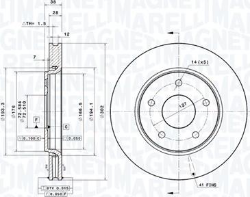 Magneti Marelli 360406123201 - Тормозной диск autodnr.net