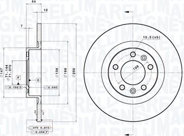 Magneti Marelli 360406123401 - Тормозной диск avtokuzovplus.com.ua