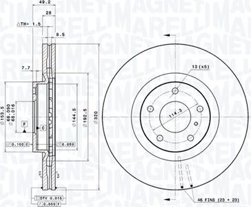 Magneti Marelli 360406125701 - Тормозной диск autodnr.net