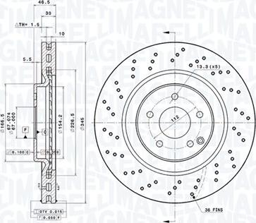 Magneti Marelli 360406126001 - Тормозной диск avtokuzovplus.com.ua