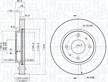 Magneti Marelli 360406126301 - Тормозной диск avtokuzovplus.com.ua