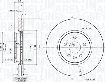 Magneti Marelli 360406127601 - Тормозной диск autodnr.net