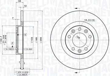 Magneti Marelli 360406139101 - Тормозной диск avtokuzovplus.com.ua