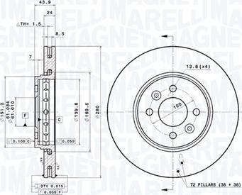 Magneti Marelli 360406145601 - Тормозной диск autodnr.net