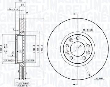 Magneti Marelli 360406152101 - Тормозной диск autodnr.net