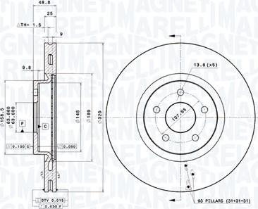 Magneti Marelli 360406156401 - Тормозной диск autodnr.net