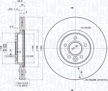 Magneti Marelli 360406156501 - Тормозной диск autodnr.net