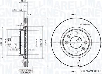 Magneti Marelli 360406179901 - Тормозной диск autodnr.net