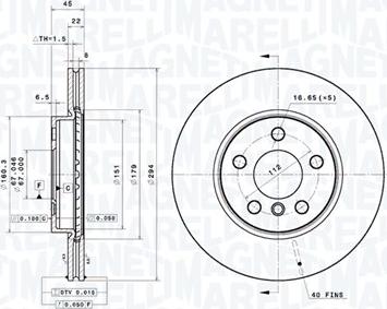 Magneti Marelli 360406180801 - Гальмівний диск autocars.com.ua