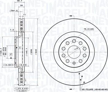 Magneti Marelli 360406182301 - Тормозной диск autodnr.net