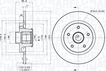 Magneti Marelli 360406182400 - Тормозной диск autodnr.net