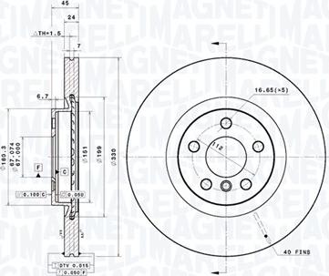 Magneti Marelli 360406183201 - Гальмівний диск autocars.com.ua