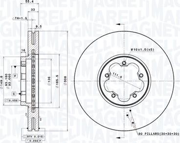 Magneti Marelli 360406183500 - Тормозной диск avtokuzovplus.com.ua