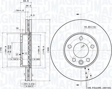 Magneti Marelli 360406183701 - Тормозной диск autodnr.net